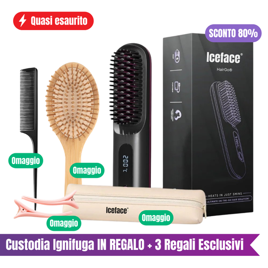HairGo® Spazzola Lisciante Riscaldata Portatile Senza Filii